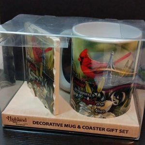 Highland Home Cardinal Mug & Coaster Set. Sentimental Saying Excellent Condition